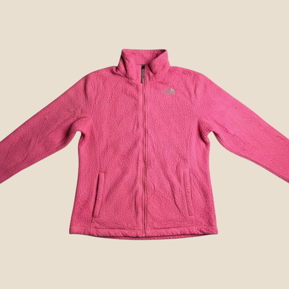 The North Face Fleece Jacket Girls XL 18 Osito Pink CF3N Full Zip High Pile